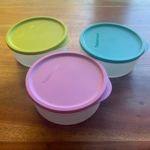 3 Tupperware Big Wonder Cubic containers #8558A 950 ml 4 cups